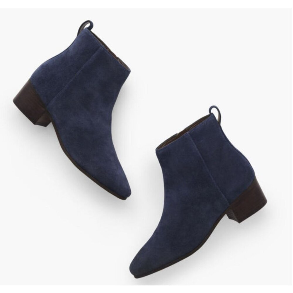 Talbots Dakota Ankle Black Suede Boots 7.5 M